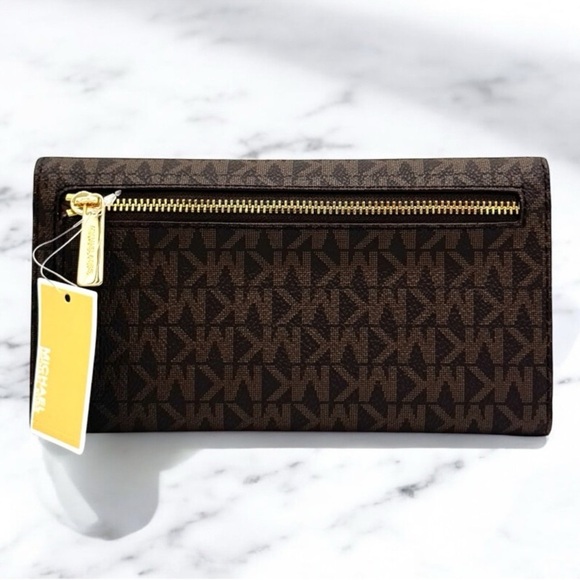 Michael Kors Large Jet Set Travel Signature Wallet Brown - Picture 5 of 8